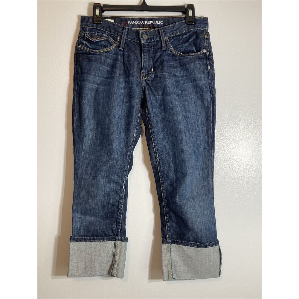 Banana Republic Capri Jeans Size 4 Womens Stretch Modern Skinny Blue Denim
